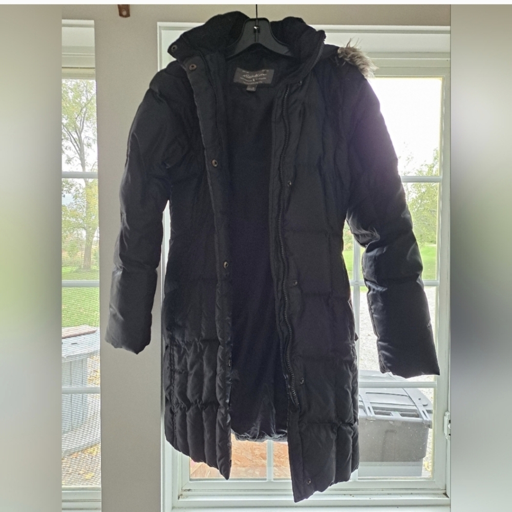 Eddie Bauer Black Puffer Jacket Insulated Winter Coat